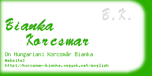 bianka korcsmar business card